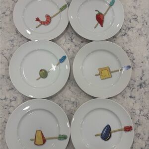 Crate & Barrel By Nancy Green Tidbits Appetizer Salad Porcelain Plates